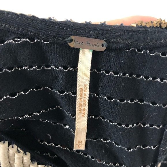 Free People Aztec Louie Embroidered Beaded Sequined Metallic Tank Top Medium - Picture 5 of 7